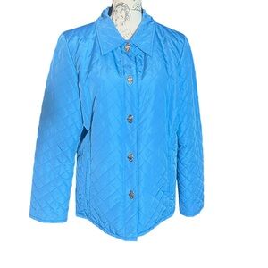 Vintage Jones New York Signature quilted jacket size large, cornflower blue